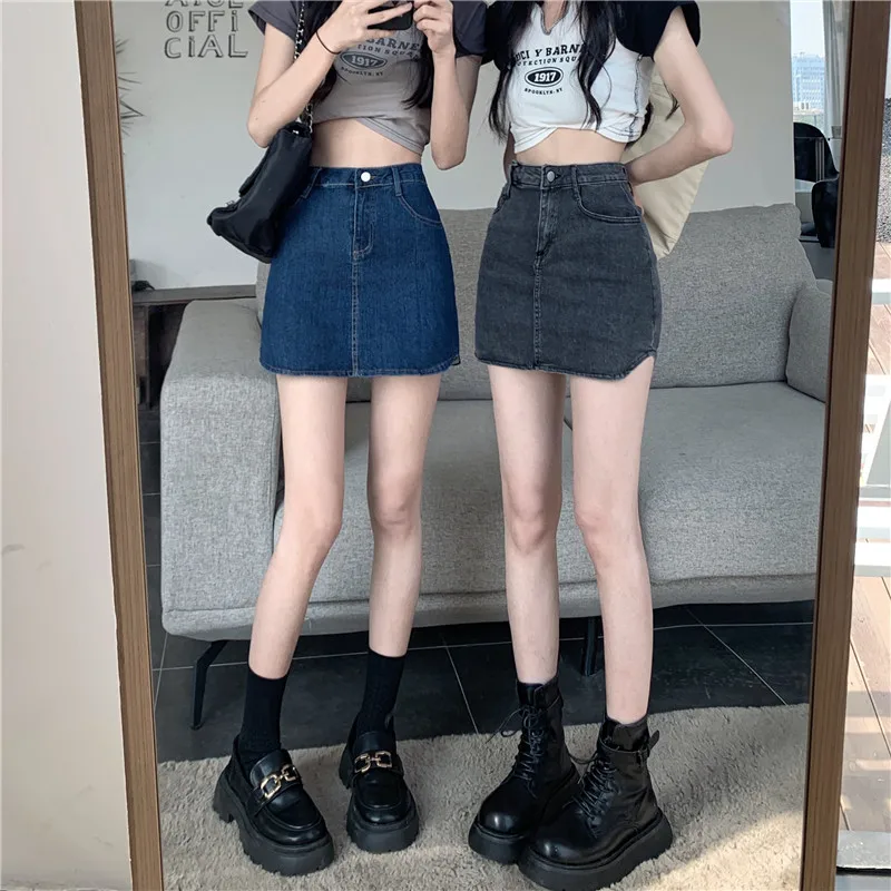 Y2k Denim Mini Skirts Women Korean Fashion Sexy High Waist Wrap Slit Skirt Female Spring Summer New
Y2k Denim Mini Skirts Women Korean Fashion Sexy High Waist Wrap Slit Skirt Female Spring Summer New