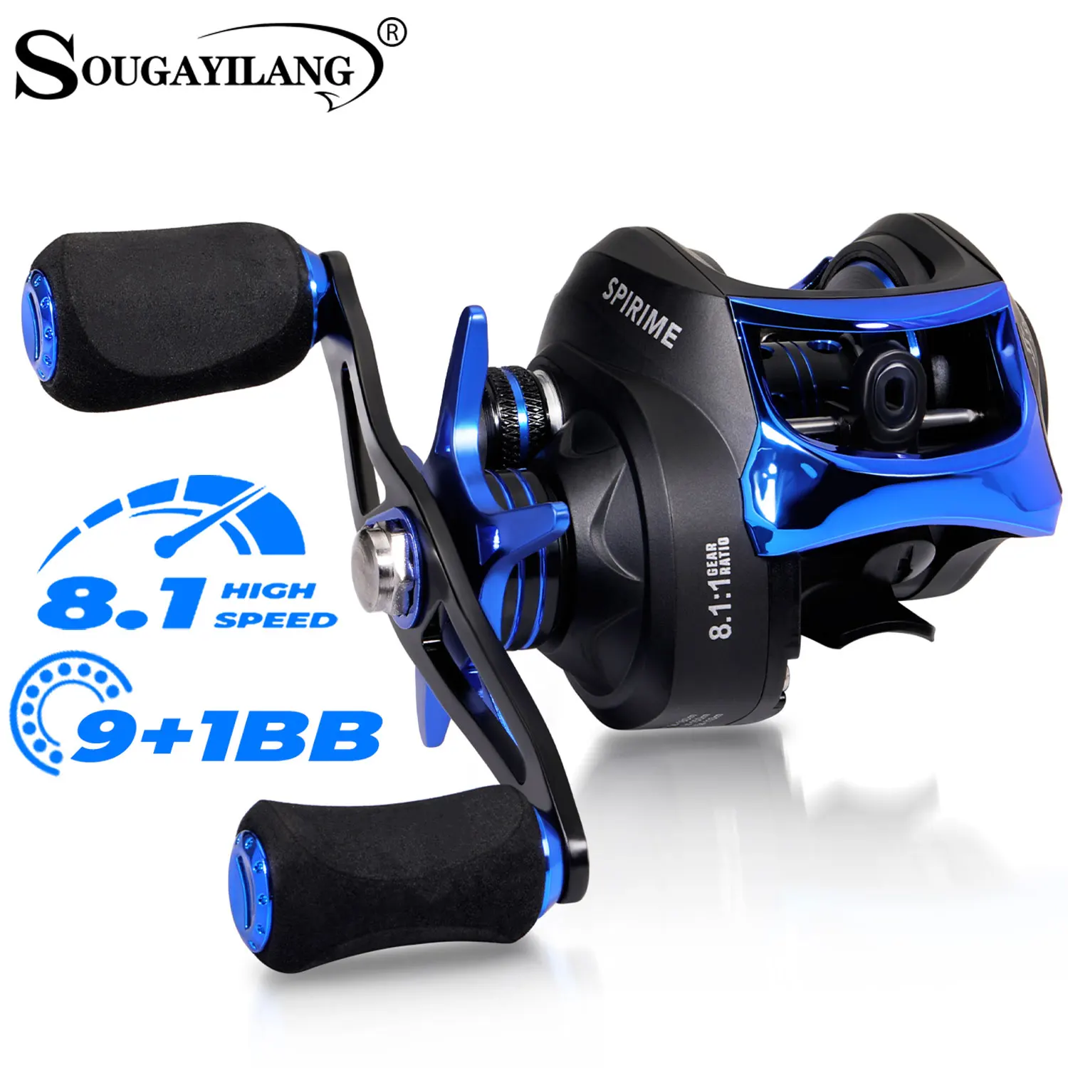 Sougayilang Fishing Reels 8.1:1 High Speed Gear Ratio 9+1BB Baitcasting Reel with Magnetic Braking System Max Drag 9.5Kg Pesca
Sougayilang Fishing Reels 8.1:1 High Speed Gear Ratio 9+1BB Baitcasting Reel with Magnetic Braking System Max Drag 9.5Kg Pesca