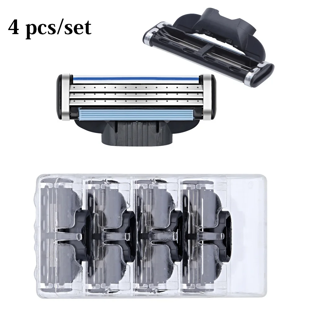 4 pcs/set Three-layer Manual Men's Safety Razor Blade Replaceable Blade Replacement Head Beard Knife Shaving Razor Styling Tool
4 pcs/set Three-layer Manual Men's Safety Razor Blade Replaceable Blade Replacement Head Beard Knife Shaving Razor Styling Tool