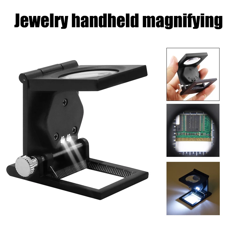 Foldable Jewelry Handheld Magnifying Glass Portable Microscope Exquisite 10X LED Zinc Alloy Magnifying Glass Lens Dropshipping
Foldable Jewelry Handheld Magnifying Glass Portable Microscope Exquisite 10X LED Zinc Alloy Magnifying Glass Lens Dropshipping