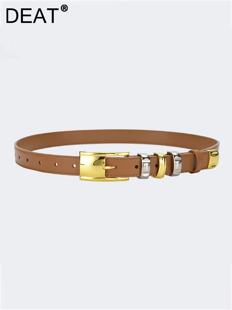DEAT Women's Pu Leather Metal Buckle Belt Retro Adjustable Narrow Solid Color Waist Fashion Female Belts 2023 New 13DB2226
DEAT Women's Pu Leather Metal Buckle Belt Retro Adjustable Narrow Solid Color Waist Fashion Female Belts 2023 New 13DB2226