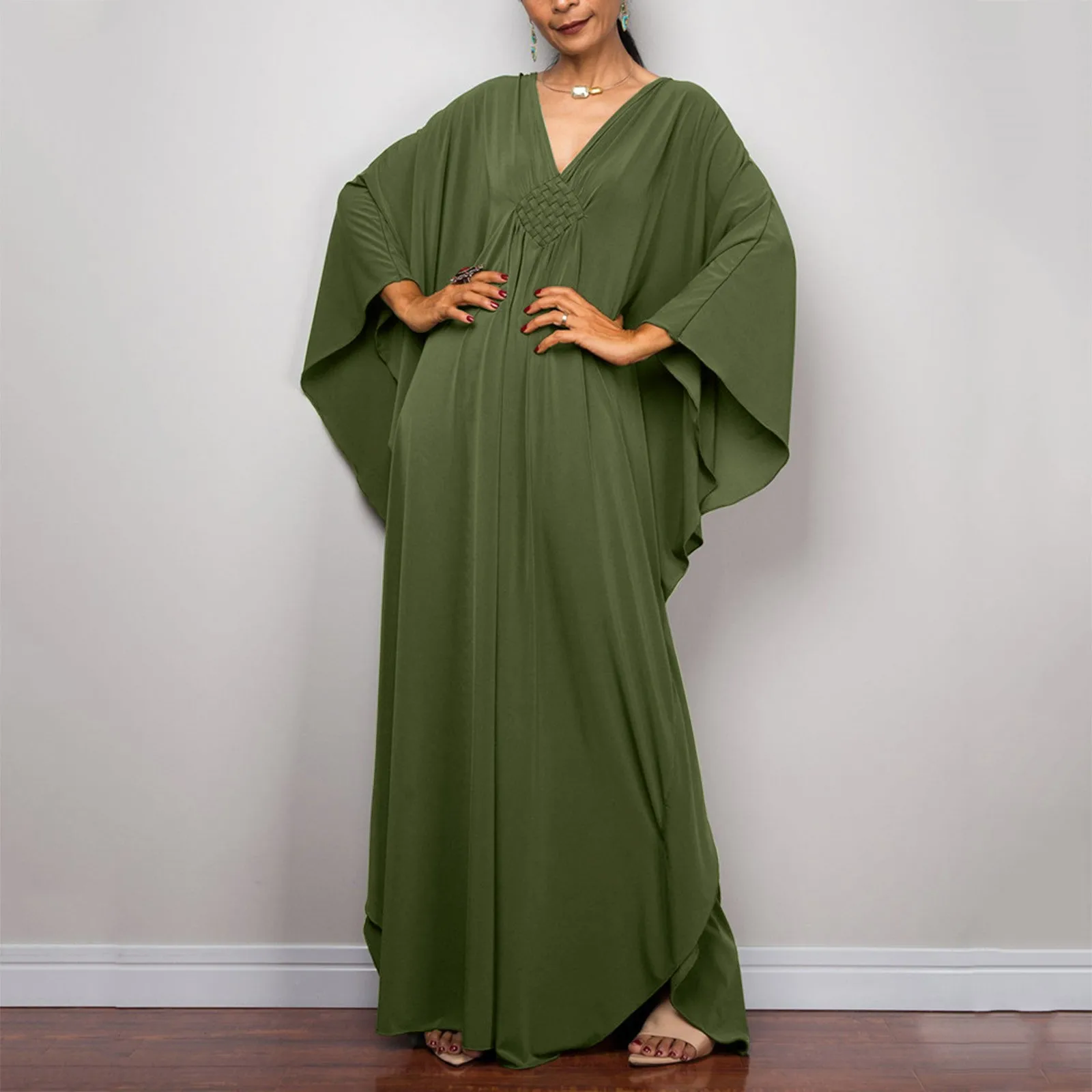 Plus Size Bat Sleeve Maxi Dresses for Women 2023 Summer Casual V Neck High Waist Robe Elegant Female Club Party Dress Vestidos
Plus Size Bat Sleeve Maxi Dresses for Women 2023 Summer Casual V Neck High Waist Robe Elegant Female Club Party Dress Vestidos