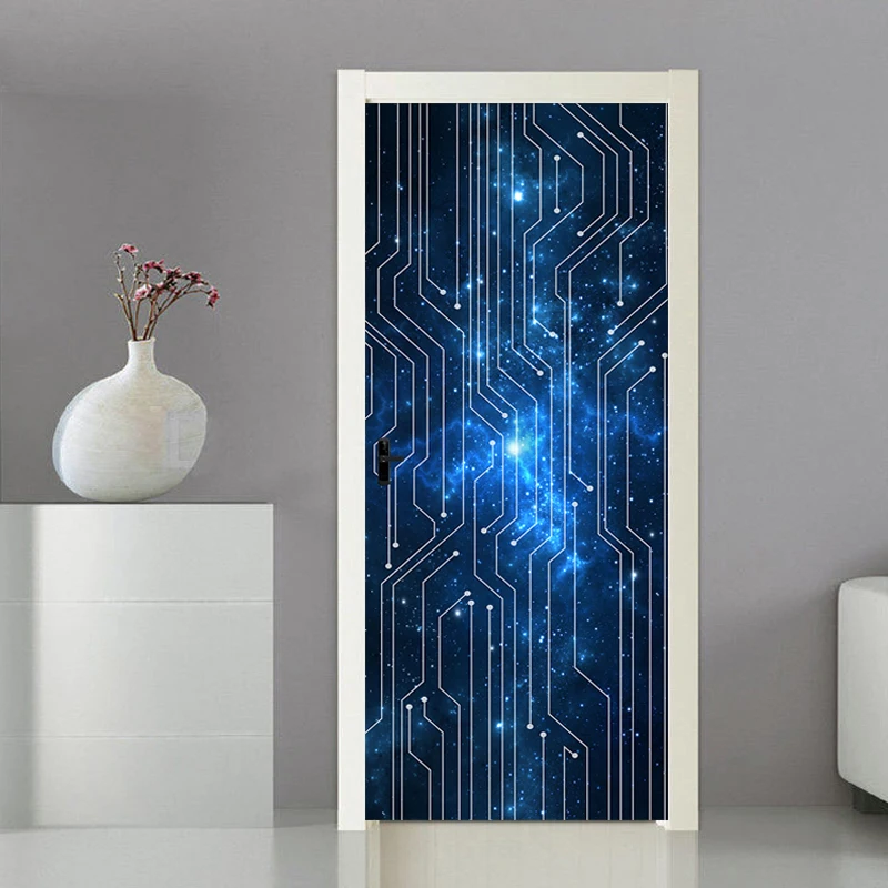 Modern Technology Blue Lines 3D Door Stickers PVC Self-adhesive Waterproof Decal Wallpaper Living Room Door Decor Mural Sticker
Modern Technology Blue Lines 3D Door Stickers PVC Self-adhesive Waterproof Decal Wallpaper Living Room Door Decor Mural Sticker