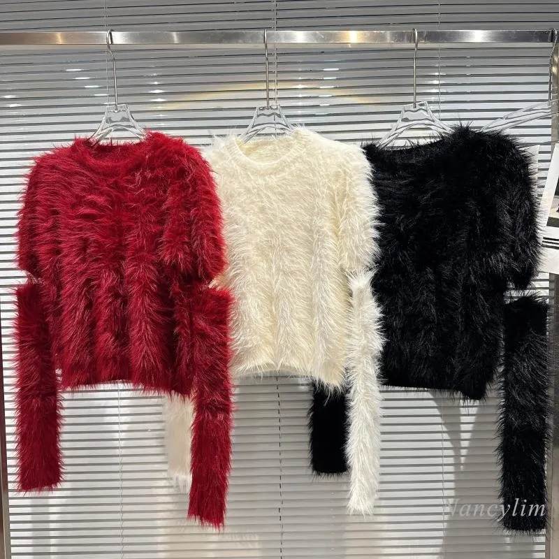 2022 Winter New Classic Style Round Neck Imitation Mink Wool Split Oversleeve Design Knitwear Sweater for Women Solid Color 
2022 Winter New Classic Style Round Neck Imitation Mink Wool Split Oversleeve Design Knitwear Sweater for Women Solid Color