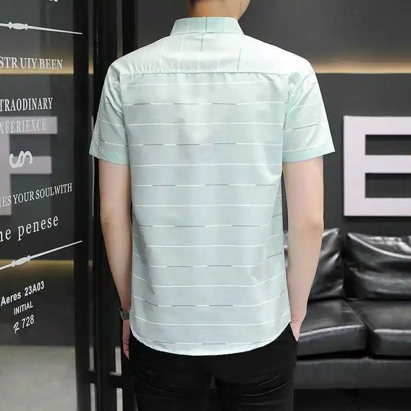 Short-sleeved shirt men's summer wear new Korean version trend all-match half-sleeve inch shirt men's casual men's clothing 
Short-sleeved shirt men's summer wear new Korean version trend all-match half-sleeve inch shirt men's casual men's clothing
