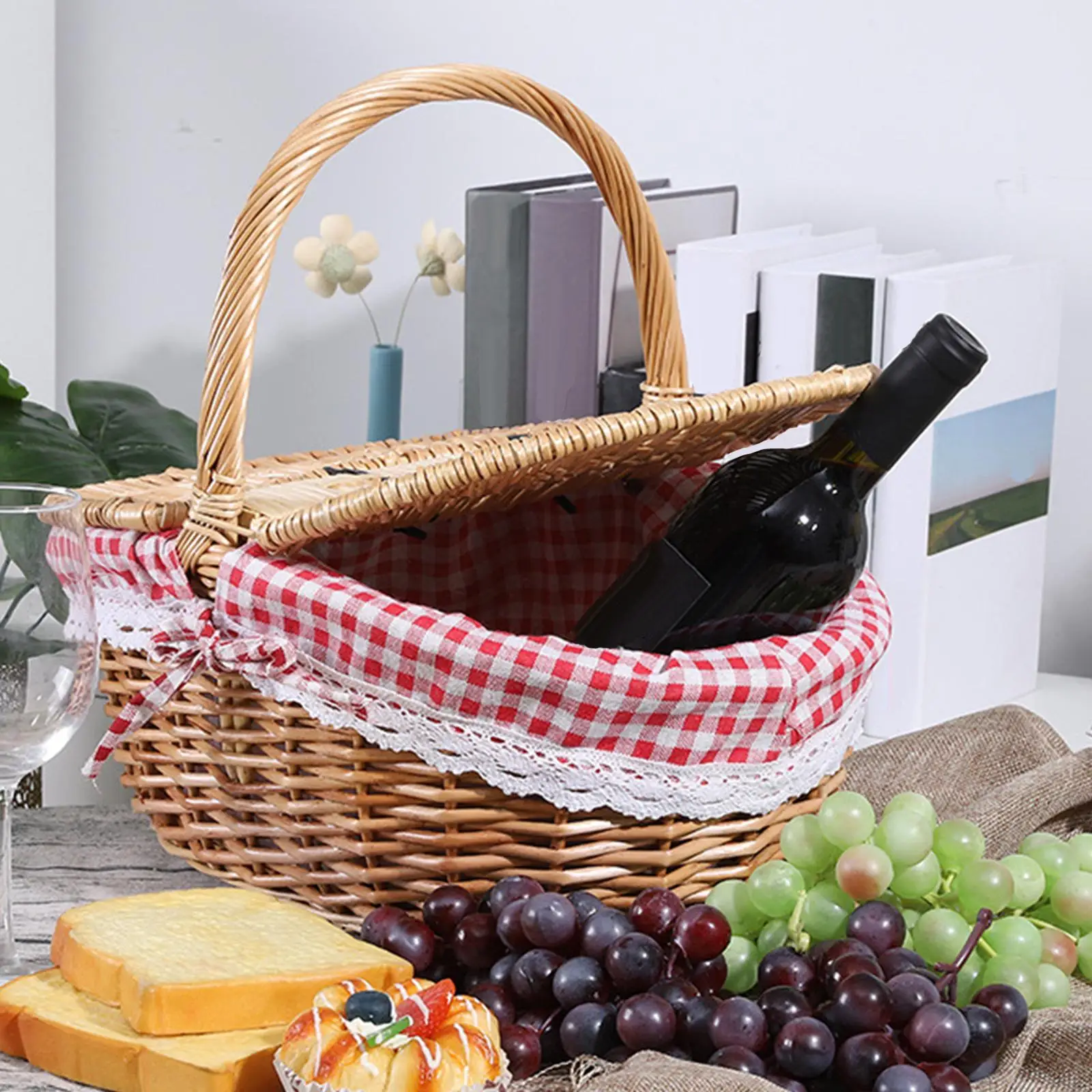 Picnic Basket Storage Hamper, Sundry Organizer, Vegetable Fruit Shopping Basket, Rural Organizing Container for Wedding Gifts
Picnic Basket Storage Hamper, Sundry Organizer, Vegetable Fruit Shopping Basket, Rural Organizing Container for Wedding Gifts