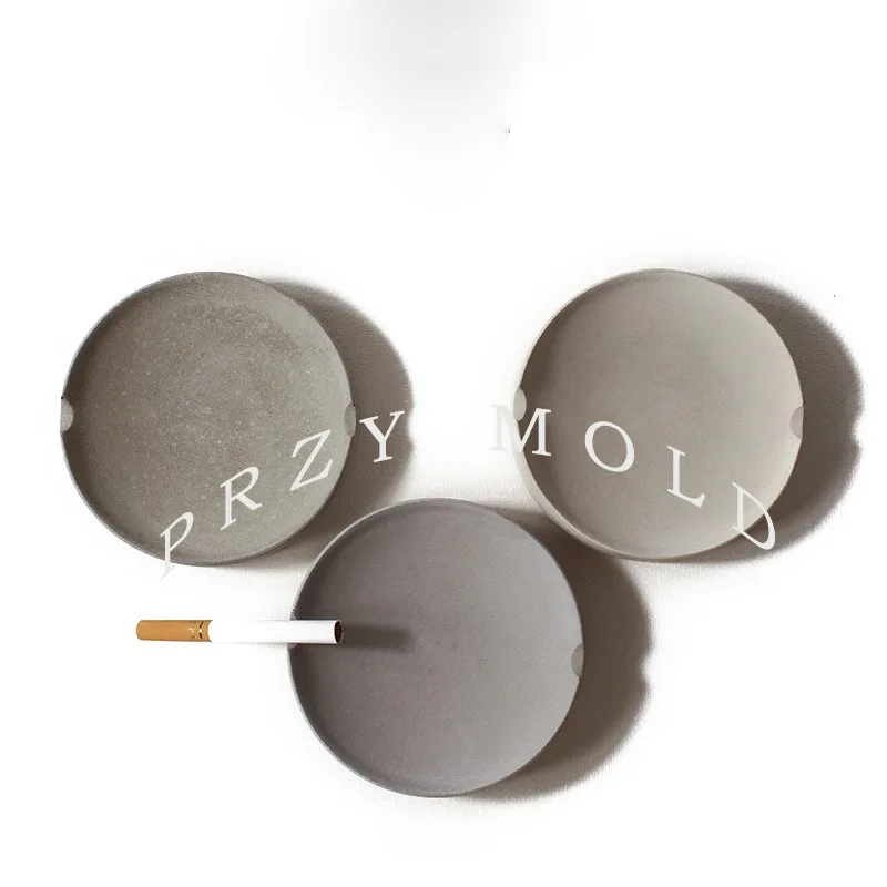 

Mold Silicone Concrete Ashtray Office Home Furnishing Decoration Round Cement Planter Disk Mould Handmade Molds Silica Gel PRZY