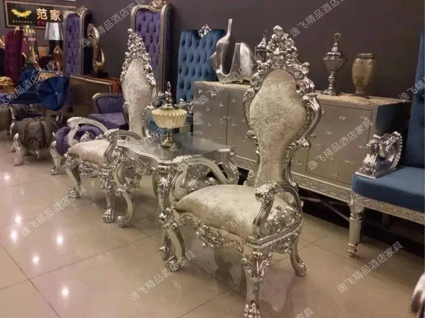 European-Style Image Chair New Classical Princess Chair Hotel Club High-End Decorative High Back Table and Chair Combination
European-Style Image Chair New Classical Princess Chair Hotel Club High-End Decorative High Back Table and Chair Combination