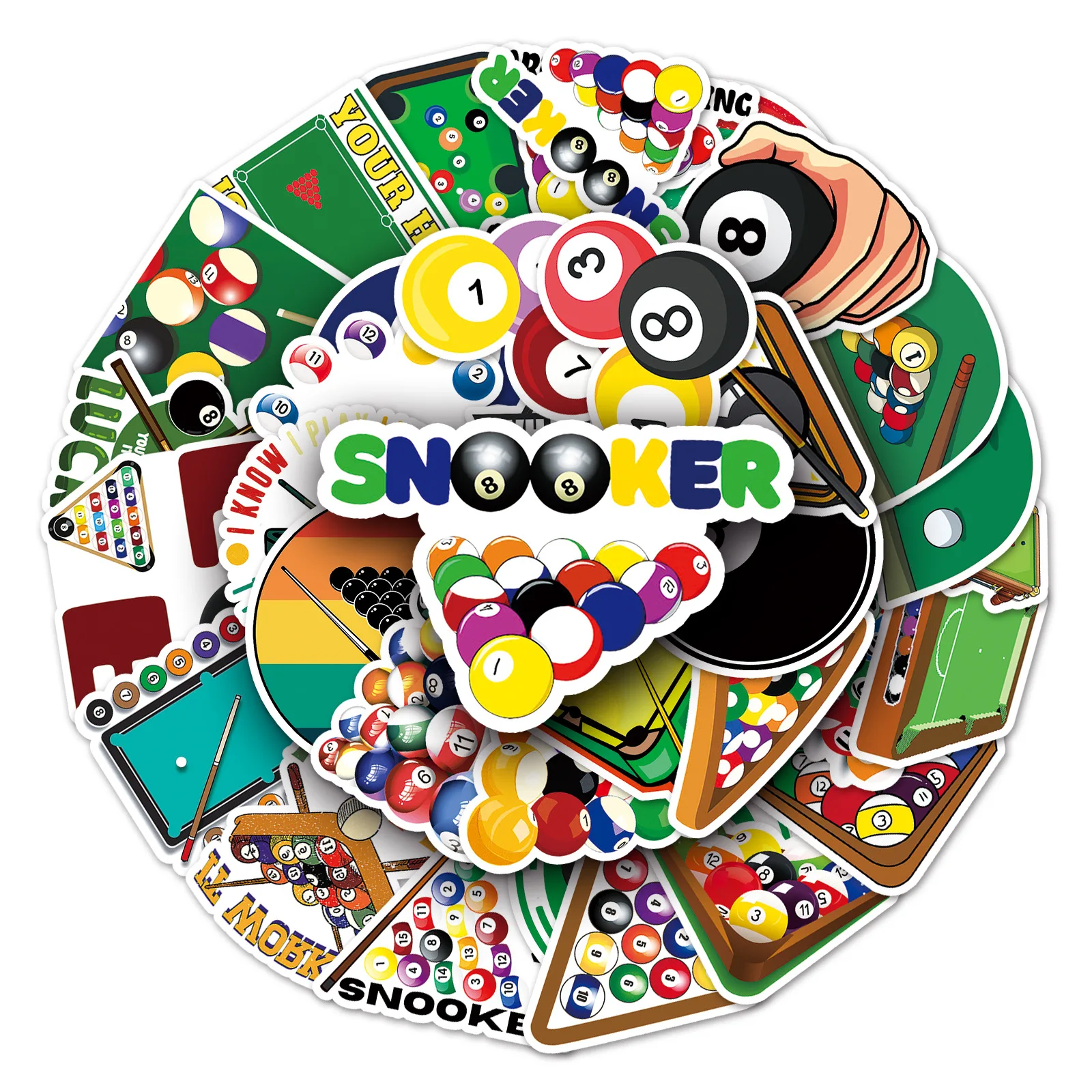 10/30/50PCS Cartoon Billiards Snooker Stickers PVC Classic Toy Decoration Phone Laptop Wall Fridge Helmet Car Waterproof Sticker
10/30/50PCS Cartoon Billiards Snooker Stickers PVC Classic Toy Decoration Phone Laptop Wall Fridge Helmet Car Waterproof Sticker