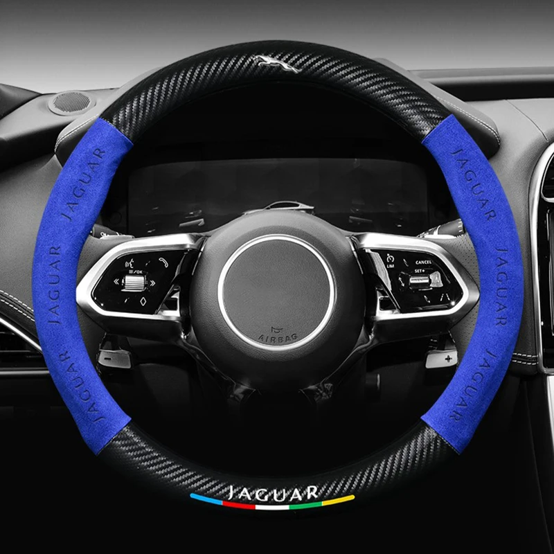Suede Carbon Fiber Non-Slip Car Steering Wheel Cover For Jaguar XEL F-TYPE XFL F-PACE E-PACE I-PACE XF XJL XK XE XJ Auto Parts
Suede Carbon Fiber Non-Slip Car Steering Wheel Cover For Jaguar XEL F-TYPE XFL F-PACE E-PACE I-PACE XF XJL XK XE XJ Auto Parts
