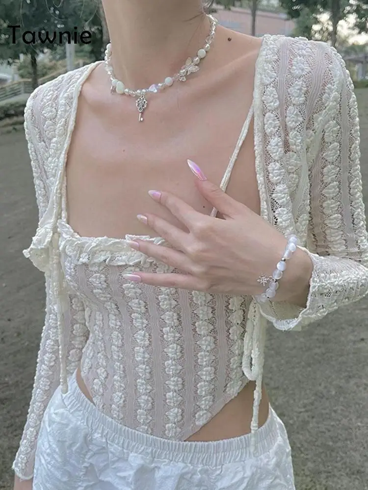 Женский облегающий топ с оборками Tawnie, футболки из двух предметов с длинным рукавом, милые летние топы с оборками, Y2K, 2022
Женский облегающий топ с оборками Tawnie, футболки из двух предметов с длинным рукавом, милые летние топы с оборками, Y2K, 2022