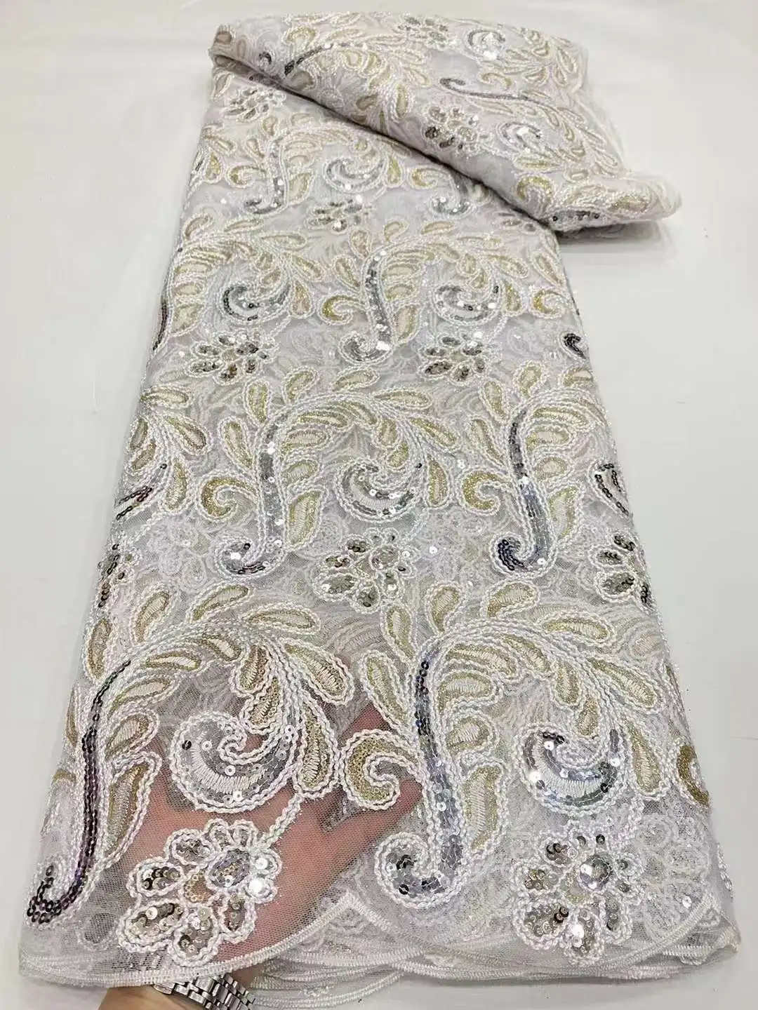 2022 Latest African Sequins Beaded Lace Fabric Gold Embroidery French Mesh Sequins Lace Fabric Nigerian Tulle Lace For PartyYZX2
2022 Latest African Sequins Beaded Lace Fabric Gold Embroidery French Mesh Sequins Lace Fabric Nigerian Tulle Lace For PartyYZX2