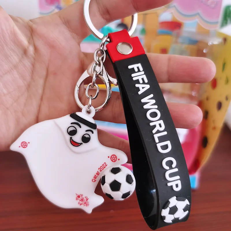 2022 Qatar World Cup Key Chain Mascot La'eeb Cape Cloak Keychain Soccer Lovers Gift Table Souvenir Collection PVC Keyrings
2022 Qatar World Cup Key Chain Mascot La'eeb Cape Cloak Keychain Soccer Lovers Gift Table Souvenir Collection PVC Keyrings