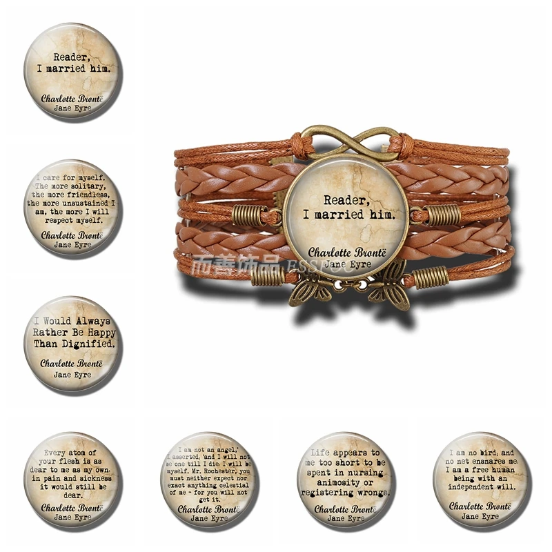 Charlotte Bronte Inspirational Quote Leather Double Multilayer Braided Bracelets Glass Infinite Jewelry Jane Eyre Book Lovers
Charlotte Bronte Inspirational Quote Leather Double Multilayer Braided Bracelets Glass Infinite Jewelry Jane Eyre Book Lovers