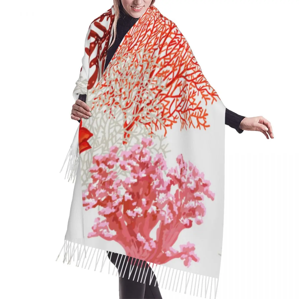 Tropical Marine Lobster Anchor Corals Scarf Winter Long Large Tassel Scarves Soft Wrap Pashmina
Tropical Marine Lobster Anchor Corals Scarf Winter Long Large Tassel Scarves Soft Wrap Pashmina
