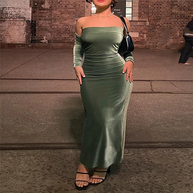 Women's Elegant Bodycon Dress Strapless Solid Color Skinny Slim Fit Long Dresses + A Pair of Sleeves Outfits Fall Clothing Y2K
Women's Elegant Bodycon Dress Strapless Solid Color Skinny Slim Fit Long Dresses + A Pair of Sleeves Outfits Fall Clothing Y2K