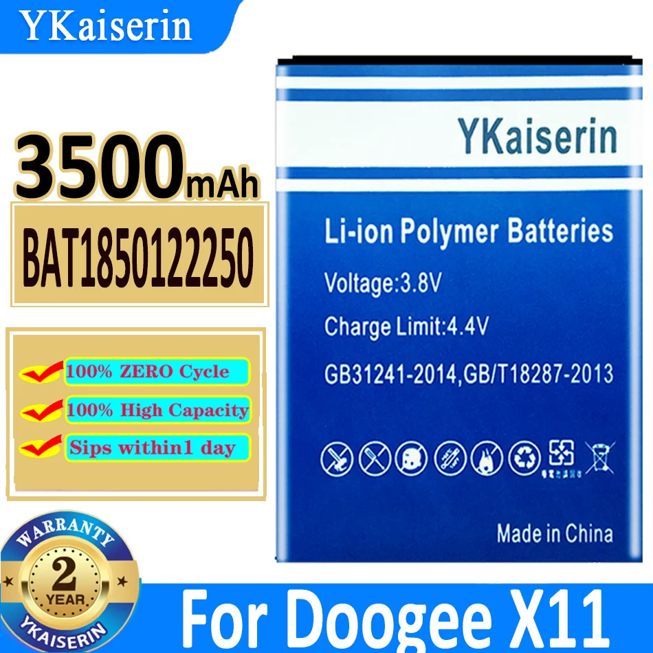 YKaiserin For Doogee X11 Battery 3500mAh Mobile Phone Replacement Batteria Batterie BAT1850122250 For Doogee X 11 Batteries
YKaiserin For Doogee X11 Battery 3500mAh Mobile Phone Replacement Batteria Batterie BAT1850122250 For Doogee X 11 Batteries