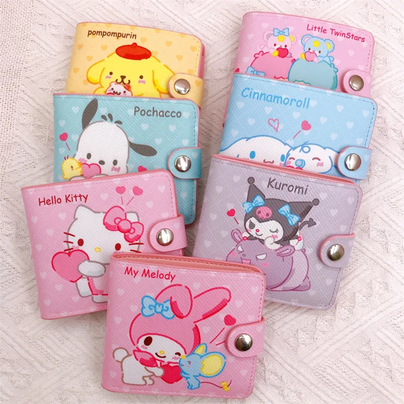 Kawaii Sanriod Anime Series Cinnamoroll Kuromi My Melody Kitty Pu Wallet Girl Heart Casual Short Style Button Card Wallet Gift
Kawaii Sanriod Anime Series Cinnamoroll Kuromi My Melody Kitty Pu Wallet Girl Heart Casual Short Style Button Card Wallet Gift