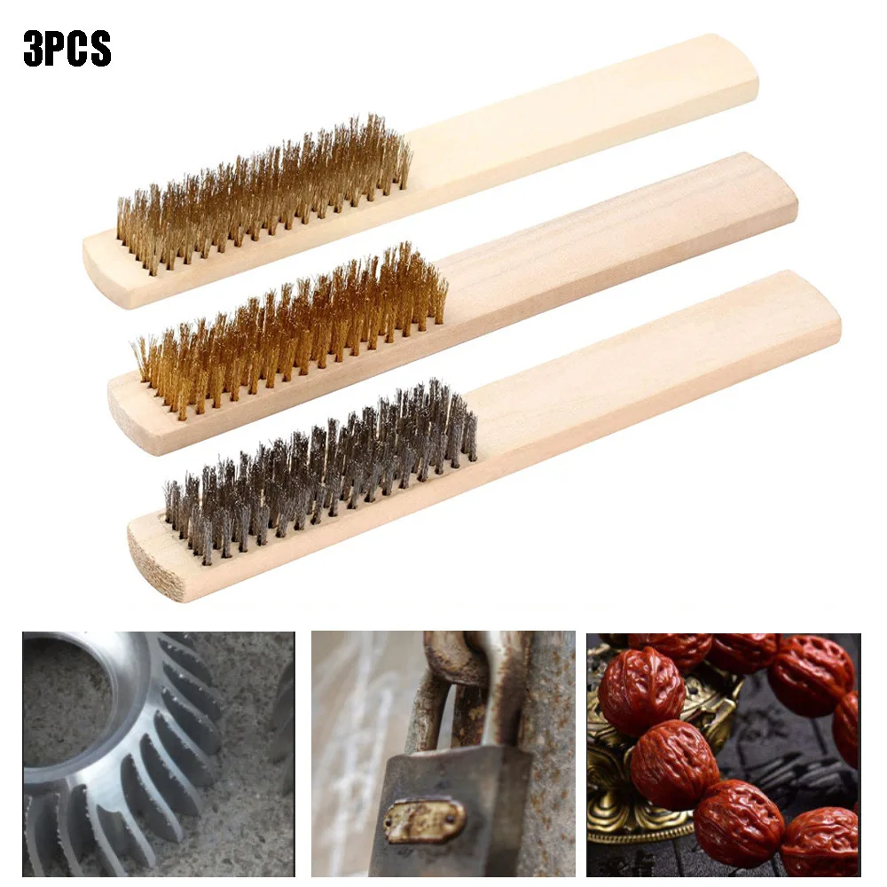 3 Pcs Brass Wire Brush Wooden Handle Steel Wire Scraping Toothbrush Stainless Steel Brass Copper Wire Brush Wire Brush Kit
3 Pcs Brass Wire Brush Wooden Handle Steel Wire Scraping Toothbrush Stainless Steel Brass Copper Wire Brush Wire Brush Kit