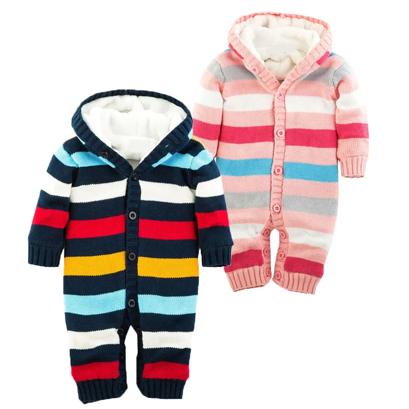 Newborn Baby Fleece Romper Knitted Warm Winter Rompers Color Stripe Roupas Feminina Brand Baby Clothes Roupas Para Bebes
Newborn Baby Fleece Romper Knitted Warm Winter Rompers Color Stripe Roupas Feminina Brand Baby Clothes Roupas Para Bebes
