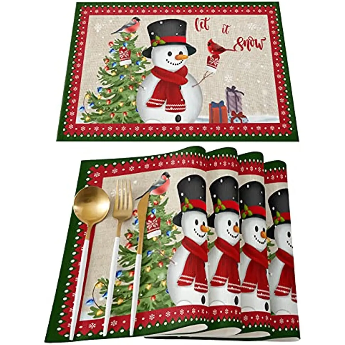 Christmas Placemats Snowman Cardinal Bird Placemats for Dining Table Cotton Linen Tablemats For Winter Christmas Holidays
Christmas Placemats Snowman Cardinal Bird Placemats for Dining Table Cotton Linen Tablemats For Winter Christmas Holidays
