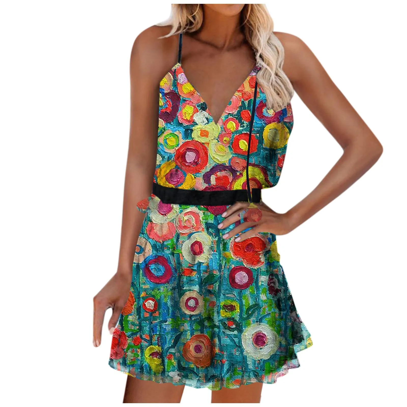 2021 Vestidos Summer Y2k Vintage Elegant Women's Dress Boho V-neck Printed Sleeveless Ruffled Suspender Plus Size Ladies Dresses
2021 Vestidos Summer Y2k Vintage Elegant Women's Dress Boho V-neck Printed Sleeveless Ruffled Suspender Plus Size Ladies Dresses