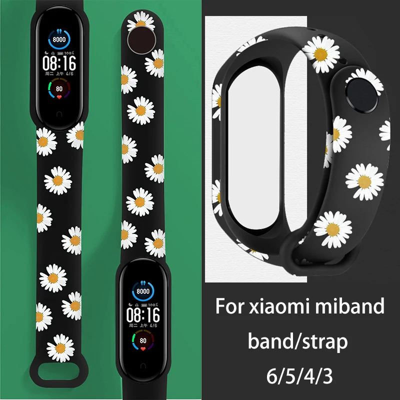 Ремешок с принтом для Xiaomi Mi Band 6 5 4 3, спортивный силиконовый сменный Браслет с камуфляжной маргариткой для Xiaomi mi band
Ремешок с принтом для Xiaomi Mi Band 6 5 4 3, спортивный силиконовый сменный Браслет с камуфляжной маргариткой для Xiaomi mi band
