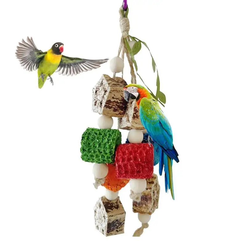 

Bird Parrot Swing Chewing Toy Colorful Chewing Bird Toys For Parrots Comfy Perch Parrot Toys For Rope Bungee Bird Toy
