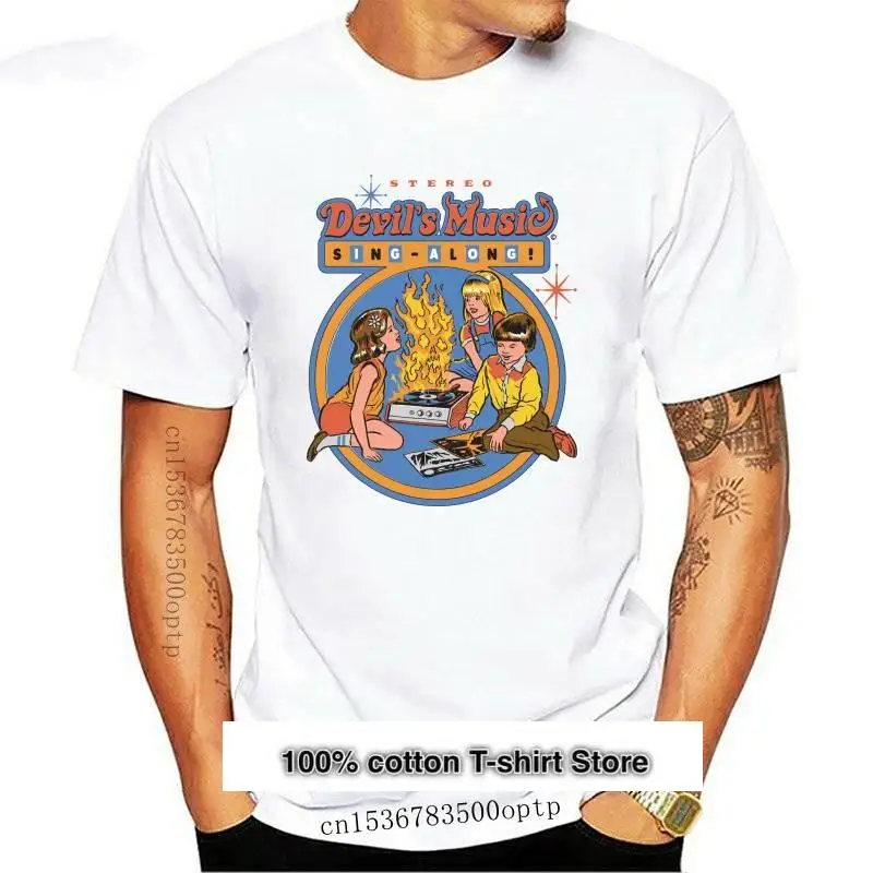 Ropa de Devil'S Music Sing Along para hombre y mujer, camiseta negra-Azul marino, Vintage, nueva 
Ropa de Devil'S Music Sing Along para hombre y mujer, camiseta negra-Azul marino, Vintage, nueva