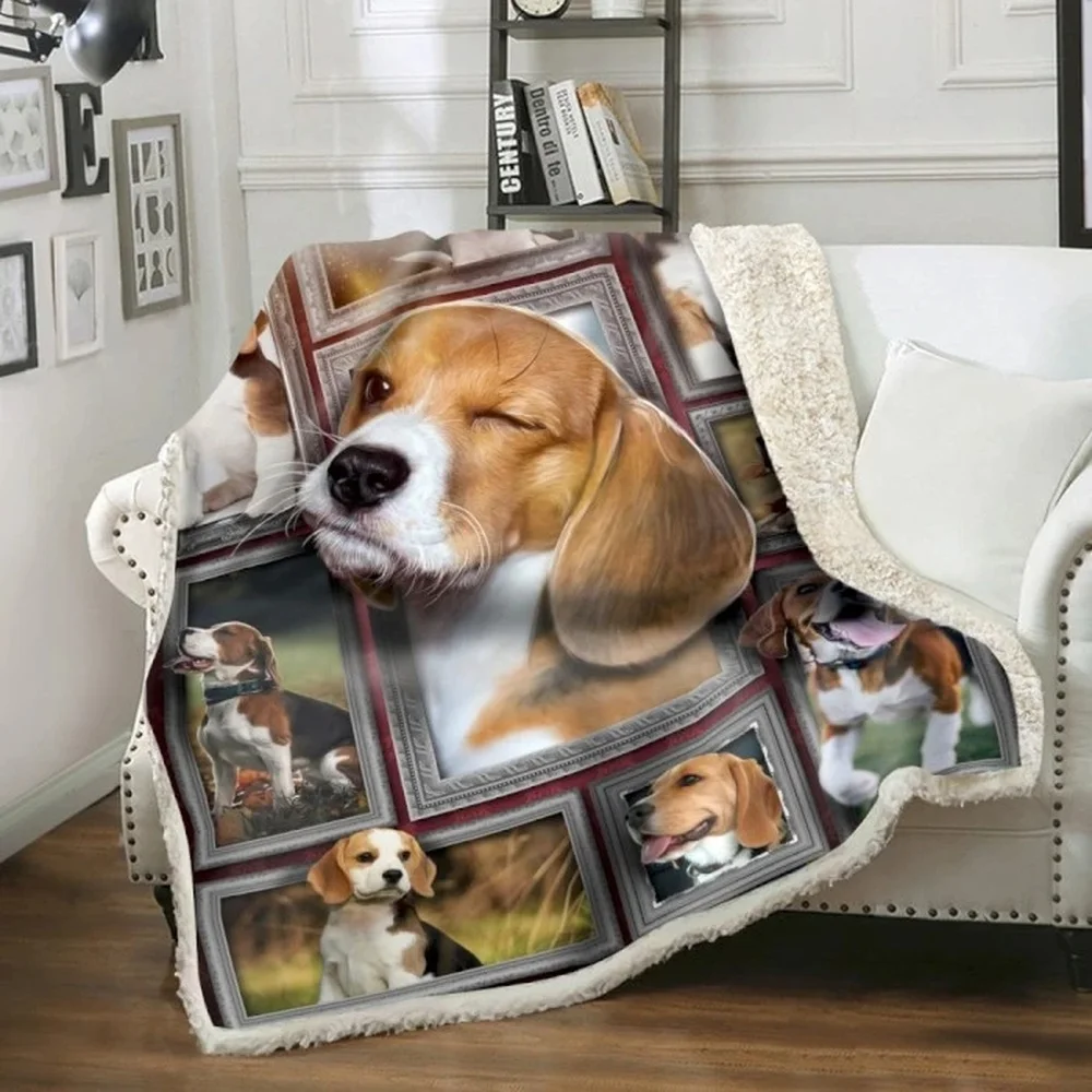 

Одеяло для пикника с изображением милой собаки, украшение для офиса, кондиционер, плед