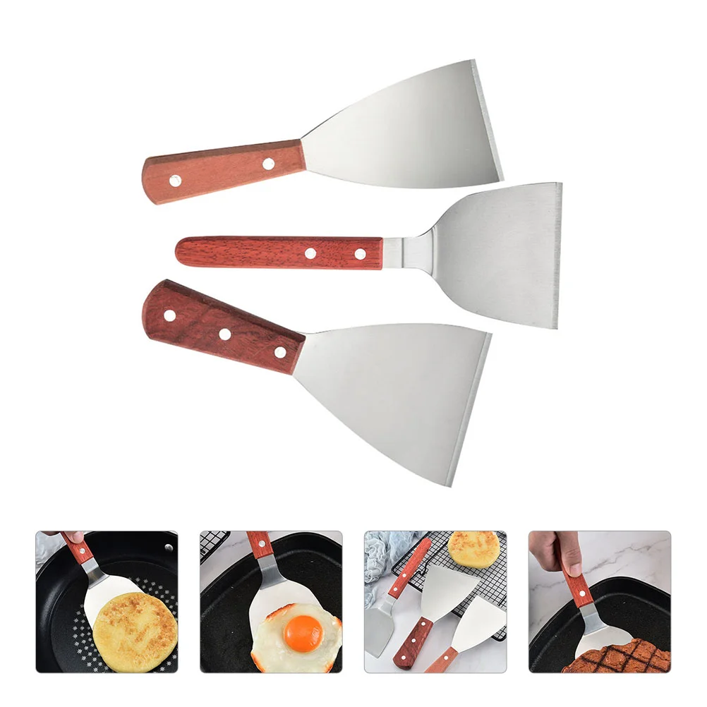 

3 шт., кухонные антипригарные лопатки для барбекю, из нержавеющей стали