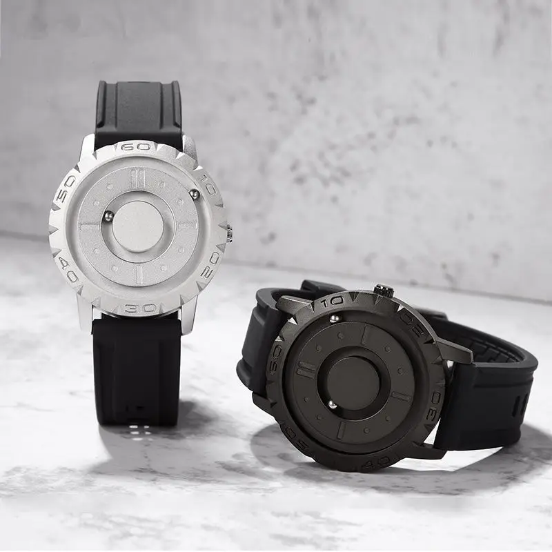 Simple Fashion Magnetic Bead Quartz Watch Creative Personality Electronic Watch Nopointer Alloy Dial Maglev Design Watch Gift
Simple Fashion Magnetic Bead Quartz Watch Creative Personality Electronic Watch Nopointer Alloy Dial Maglev Design Watch Gift
