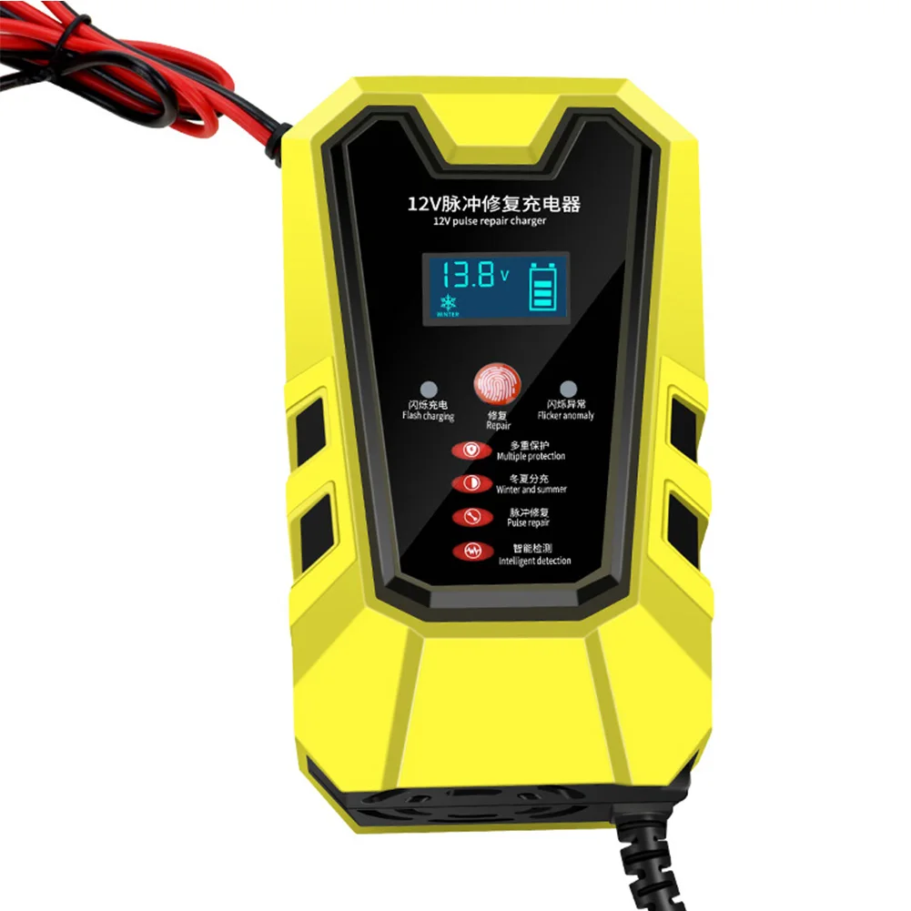 Intelligent Car Battery Charger 12V/6A Automatic Pulse Repair with LCD Display for 2Ah-100Ah Lead-Acid AGM Gel Auto Motorcycle
Intelligent Car Battery Charger 12V/6A Automatic Pulse Repair with LCD Display for 2Ah-100Ah Lead-Acid AGM Gel Auto Motorcycle