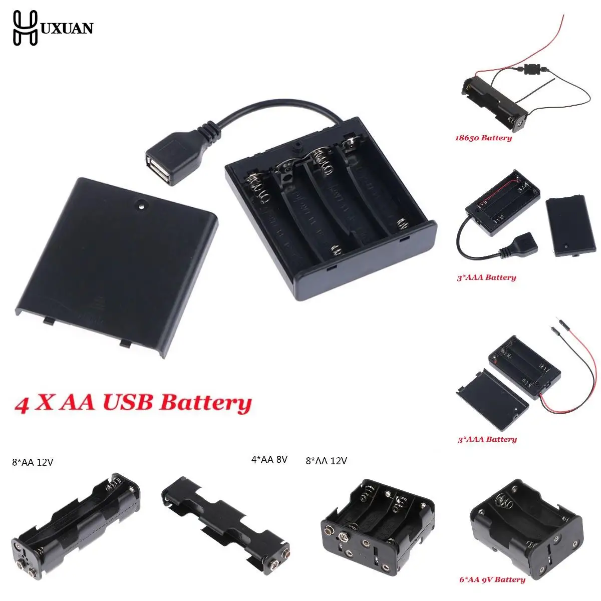 

DIY 4/6/8 AA Battery Case Box ABS 18650 Power Bank Cases Holder Storage Case With Lead Wire Bateria Protection Container