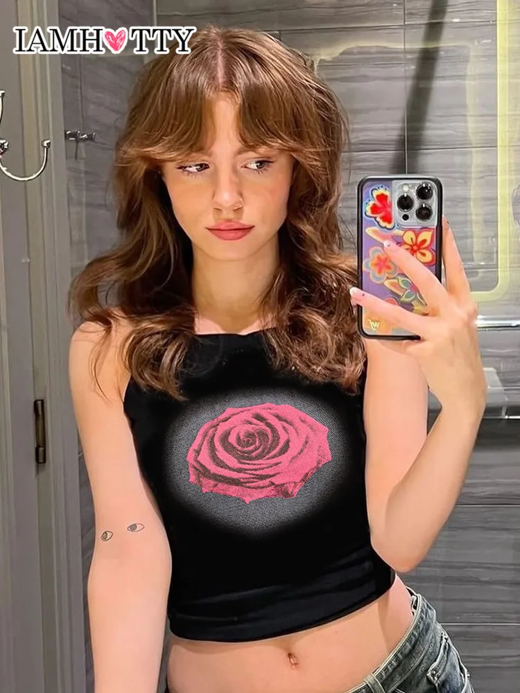 IAMHOTTY Rose Print Y2K Tank Top Women Black Dark Academia Camis Gothic Chic Crop Tops Harajuku Casual Basic Top Cotton Vest Hot
IAMHOTTY Rose Print Y2K Tank Top Women Black Dark Academia Camis Gothic Chic Crop Tops Harajuku Casual Basic Top Cotton Vest Hot