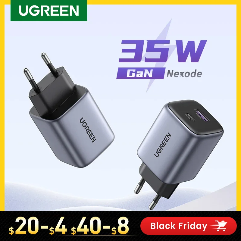 

UGREEN GaN 35W Charger USB Charger For iPhone 15 14 13 Pro Samsung Xiaomi iPad Pro USB C Fast Charger PD 3.0 QC 3.0 Quick Charge