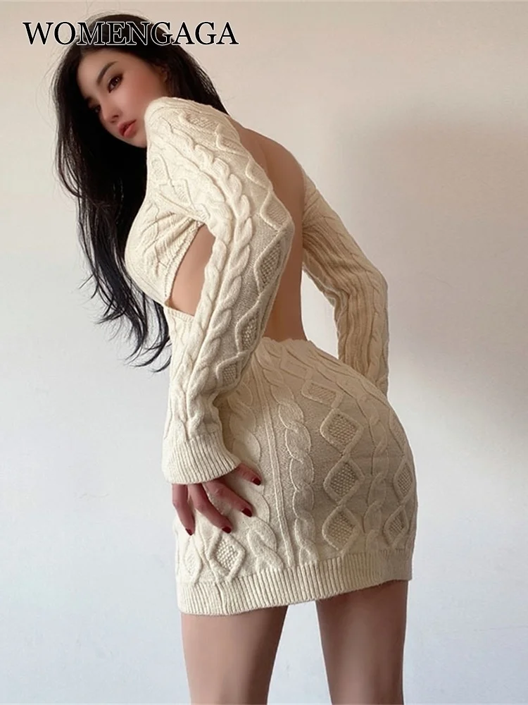 WOMENGAGA 2021 Winter New Fashion Sexy Backless Sweater Mini Dress Knit Slim Long Sleeve Skinny Hip Wrap Korean Sexy Tops 7HH0
WOMENGAGA 2021 Winter New Fashion Sexy Backless Sweater Mini Dress Knit Slim Long Sleeve Skinny Hip Wrap Korean Sexy Tops 7HH0