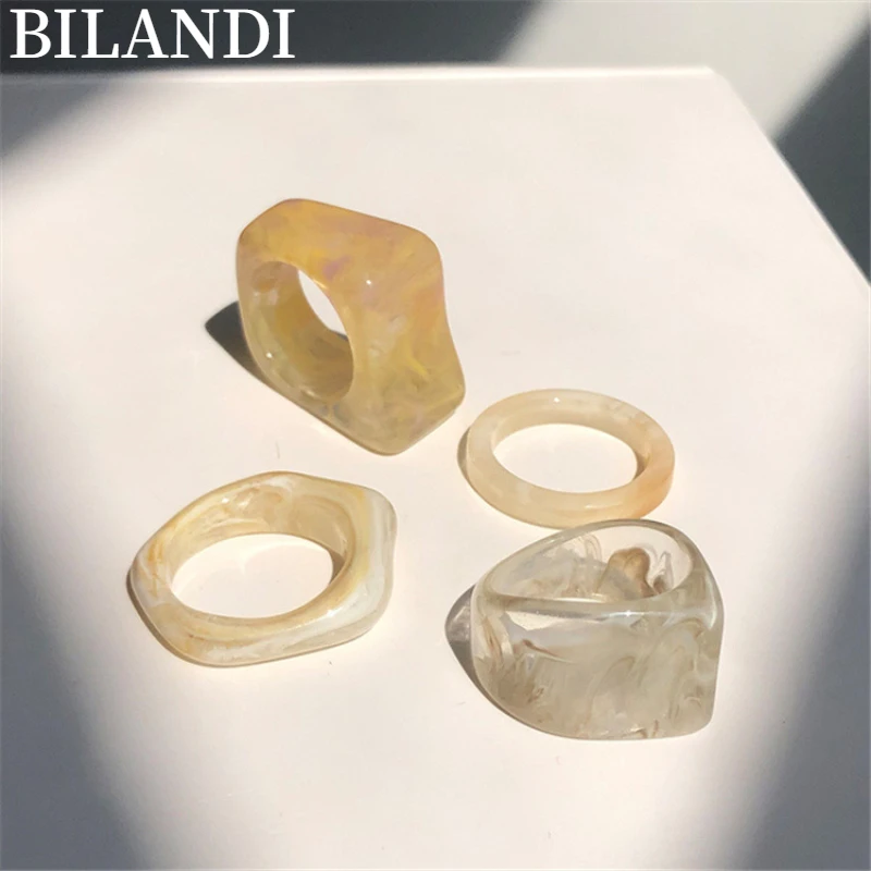 Bilandi Fashion Jewelry 4 PCS Resin Ring 2022 New Trend Hot Selling Cream Geometric Ring For Women Accessories
Bilandi Fashion Jewelry 4 PCS Resin Ring 2022 New Trend Hot Selling Cream Geometric Ring For Women Accessories