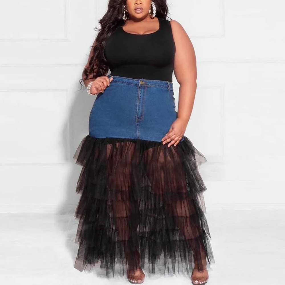 Sexy Transparent Skirts Jeans Patchwork High Waisted Floor Length Elegant Evening Night Party Club Wear Bottom Skirts New Hot
Sexy Transparent Skirts Jeans Patchwork High Waisted Floor Length Elegant Evening Night Party Club Wear Bottom Skirts New Hot