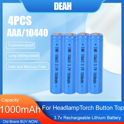 4-20 шт., литиевые перезаряжаемые батарейки AAA ICR10440, 3,7 В, 3 А, 1000 мАч