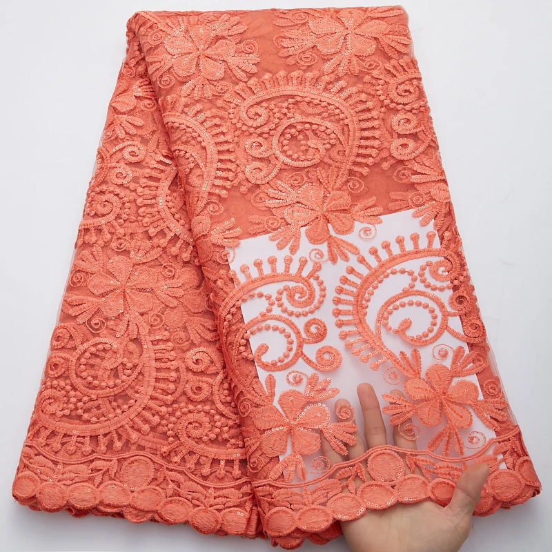 5Yards Milk Silk African Sequins Lace Fabric 2022 High Quality Peach French Mesh Tulle Lace For Women Party Dress Y2787
5Yards Milk Silk African Sequins Lace Fabric 2022 High Quality Peach French Mesh Tulle Lace For Women Party Dress Y2787