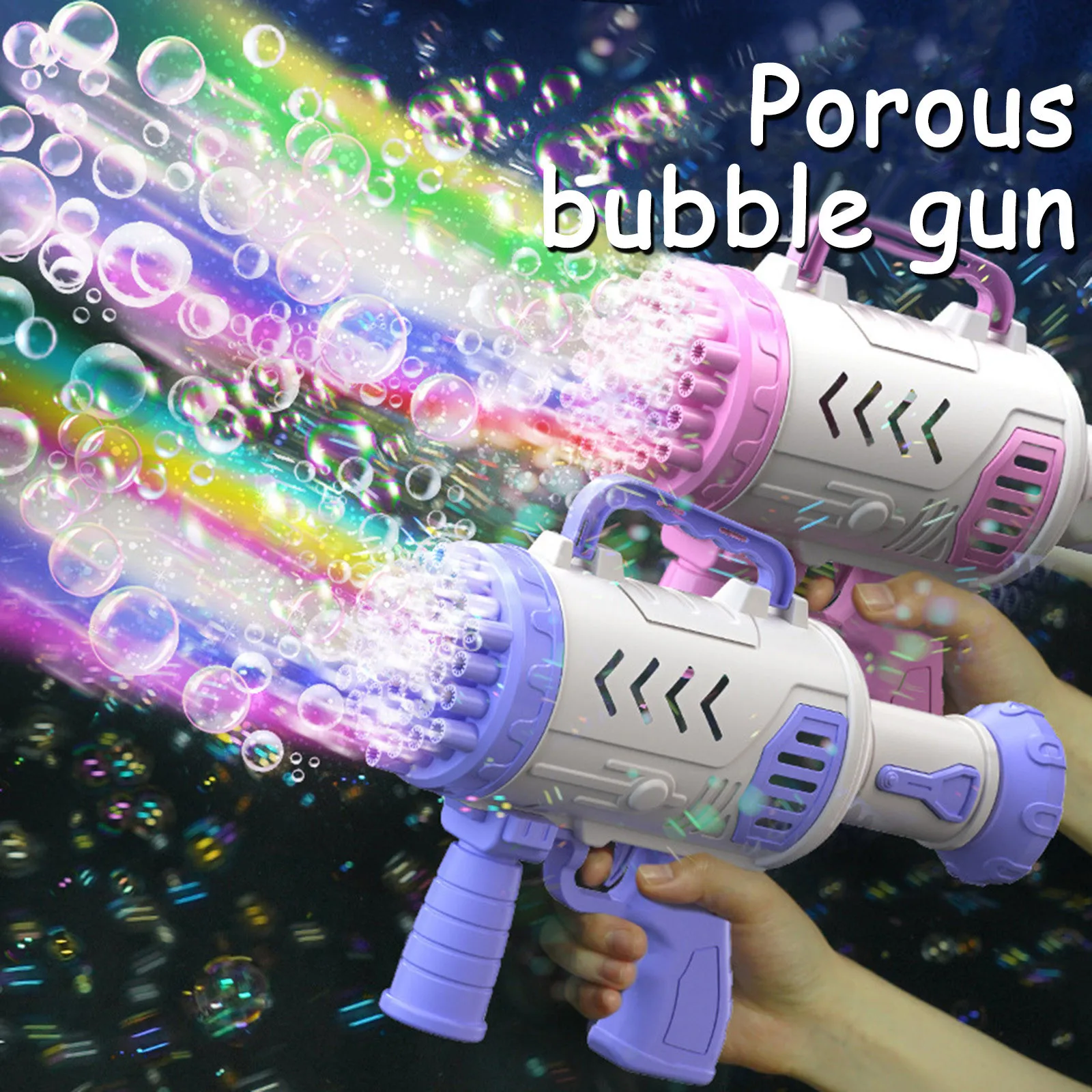 

Upgraded 37 holes Bubble Machine Soap Bubbles Makers With Light For Kids Bazooka Bubble Gun Outdoor garden toys birthday gift