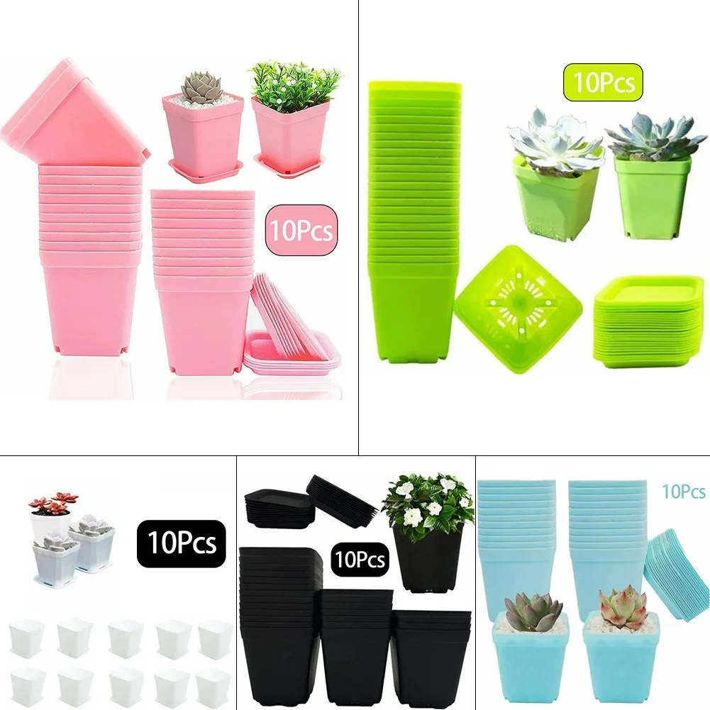10pcs Multi-Colorful Square Nursery Flower Pots Trays Plastic Pots Creative Mini Square Pots For Succulent Plants
10pcs Multi-Colorful Square Nursery Flower Pots Trays Plastic Pots Creative Mini Square Pots For Succulent Plants