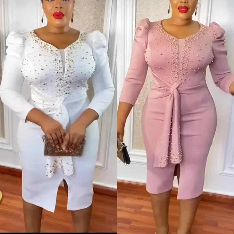 African Wedding Party Dresses for Women Spring Autumn Africa Long Sleeve V-neck Polyester Bodycon Dress Dashiki African Clothing
African Wedding Party Dresses for Women Spring Autumn Africa Long Sleeve V-neck Polyester Bodycon Dress Dashiki African Clothing