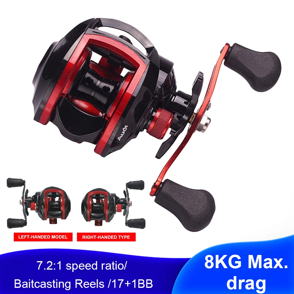 Baitcasting Reel 7.2:1 Ratio 8KG Max Drag Magnetic Brake System Saltwater Freshwater Fishing Reel Tackle Accessories
Baitcasting Reel 7.2:1 Ratio 8KG Max Drag Magnetic Brake System Saltwater Freshwater Fishing Reel Tackle Accessories