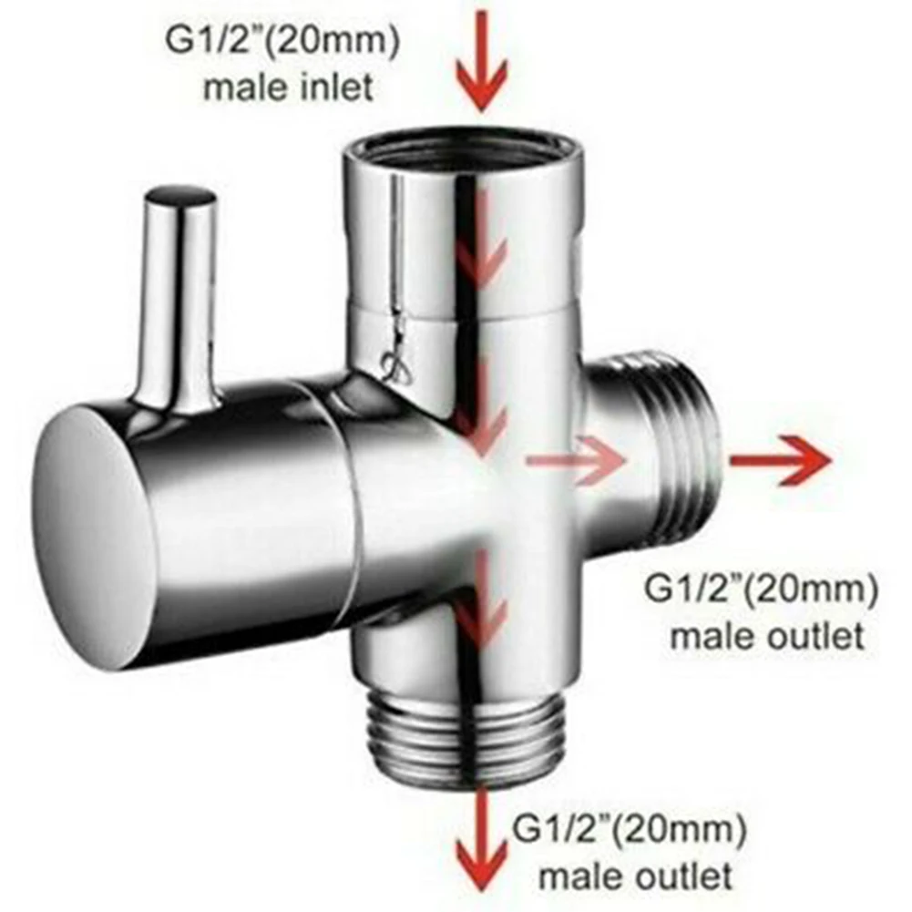 1PCS Bathroom Diverter Valve G1/2in 3 Way Brass Diverter Valve T-adapter Converter Chrome For Shower Head Accessories
1PCS Bathroom Diverter Valve G1/2in 3 Way Brass Diverter Valve T-adapter Converter Chrome For Shower Head Accessories