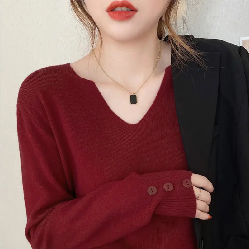 Autumn Winter Women V-neck Sweater Oversize Warm Soft Pullovers Sweater Long Sleeve All-match Korean Loose Jumper Top X1
Autumn Winter Women V-neck Sweater Oversize Warm Soft Pullovers Sweater Long Sleeve All-match Korean Loose Jumper Top X1