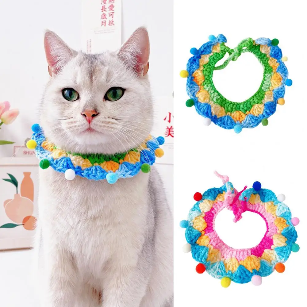 Cute Pet Neck Collar Adjustable Hairball Design Washable Polyester Colorful Pet Knitted Scarf Cat Collar Ornament Pet Supplies 
Cute Pet Neck Collar Adjustable Hairball Design Washable Polyester Colorful Pet Knitted Scarf Cat Collar Ornament Pet Supplies