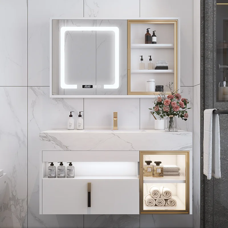 Slate bathroom cabinet combination hanging counter basin cabinet intelligent defogging bathroom sink bathroom cabinet
Slate bathroom cabinet combination hanging counter basin cabinet intelligent defogging bathroom sink bathroom cabinet