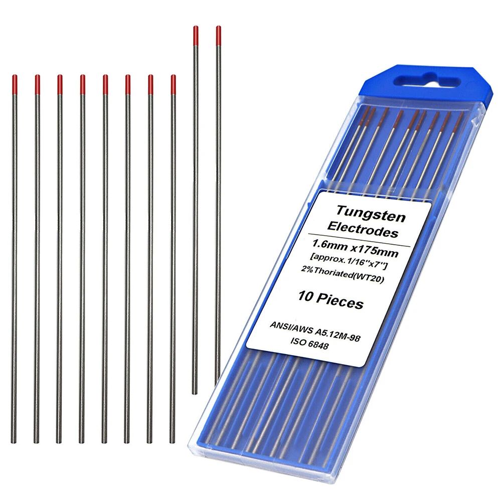 TIG WELDING TUNGSTEN ELECTRODES 1/16\" X 7\" 10-PK 2% THORIATED RED FOR TIG WELDER For Welding Thin Steel Copper Nickel Titanium
TIG WELDING TUNGSTEN ELECTRODES 1/16\" X 7\" 10-PK 2% THORIATED RED FOR TIG WELDER For Welding Thin Steel Copper Nickel Titanium